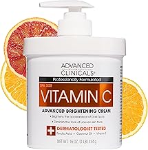 Advanced Clinicals Advanced Brightening Cream Vitamin C 16 oz Anti-Aging, Large, 16 oz. by Advanced Clinicals