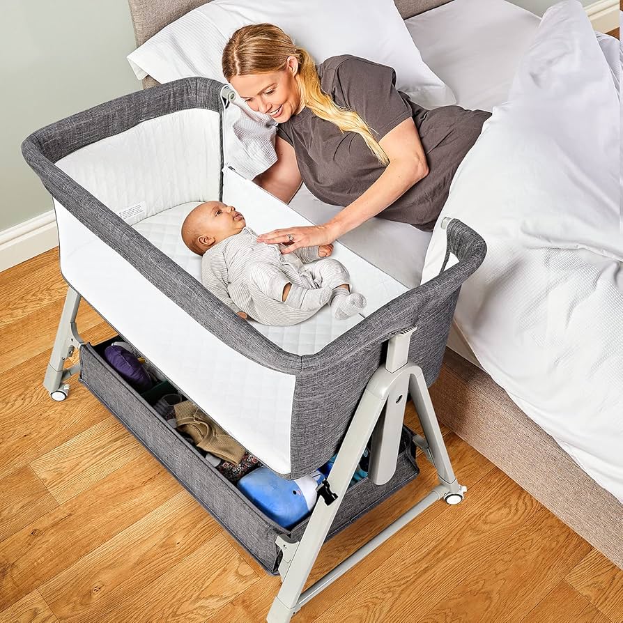 INFANS In Baby Bedside Sleeper For Newborn, Folding Crib