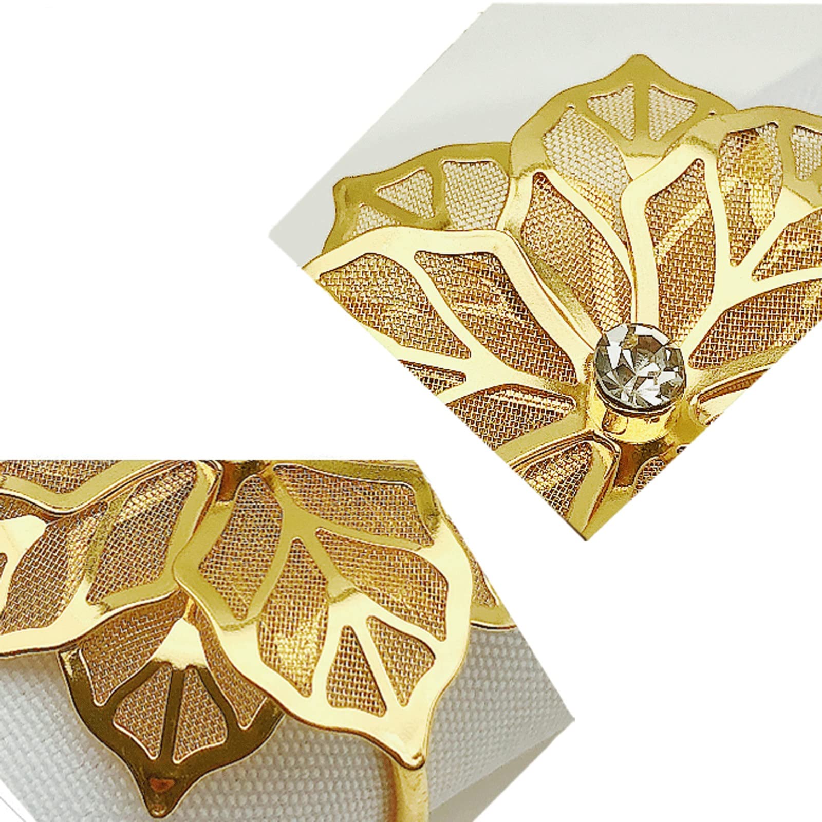 Servilletero con Hebilla y Flores para decoración de Mesa de Boda, Fiesta y Cena,A