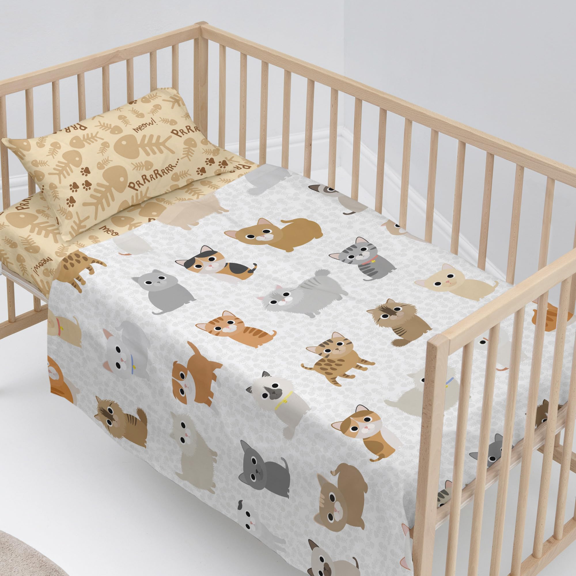 Juego de sábanas Cats Maxicuna 120x180 cm - Parure de lit chat pour bébé