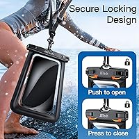 Vista 6 de JETech Bolsa impermeable para teléfono, paquete de 2 fundas a prueba de agua para iPhone 17e 17 16e 16 15 14 Air Pro Max Plus, Galaxy S26 S25 Ultra