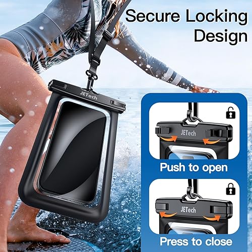 Miniatura 6 de JETech Bolsa impermeable para teléfono, paquete de 2 fundas a prueba de agua para iPhone 17, 16e, 16, 15, 14 Air Pro Max, Galaxy S25 S24 Ultra,