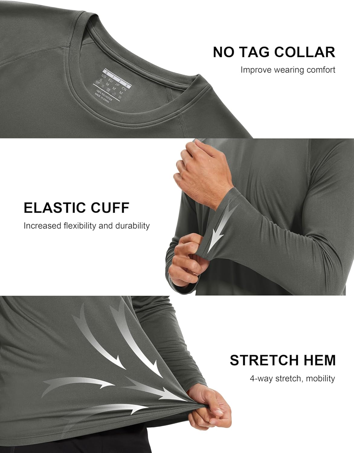 MAGCOMSEN Men's Long Sleeve Shirts UPF 50+ UV Sun Protection Athletic Shirts for Hiking Running Workout Rash Guard - Image 5