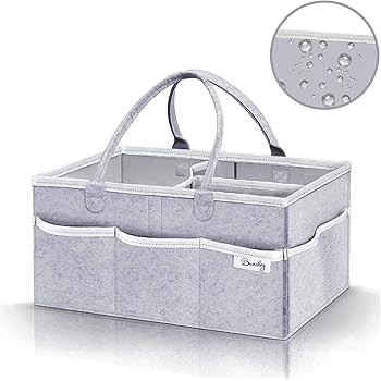 grey felt nappy caddy
