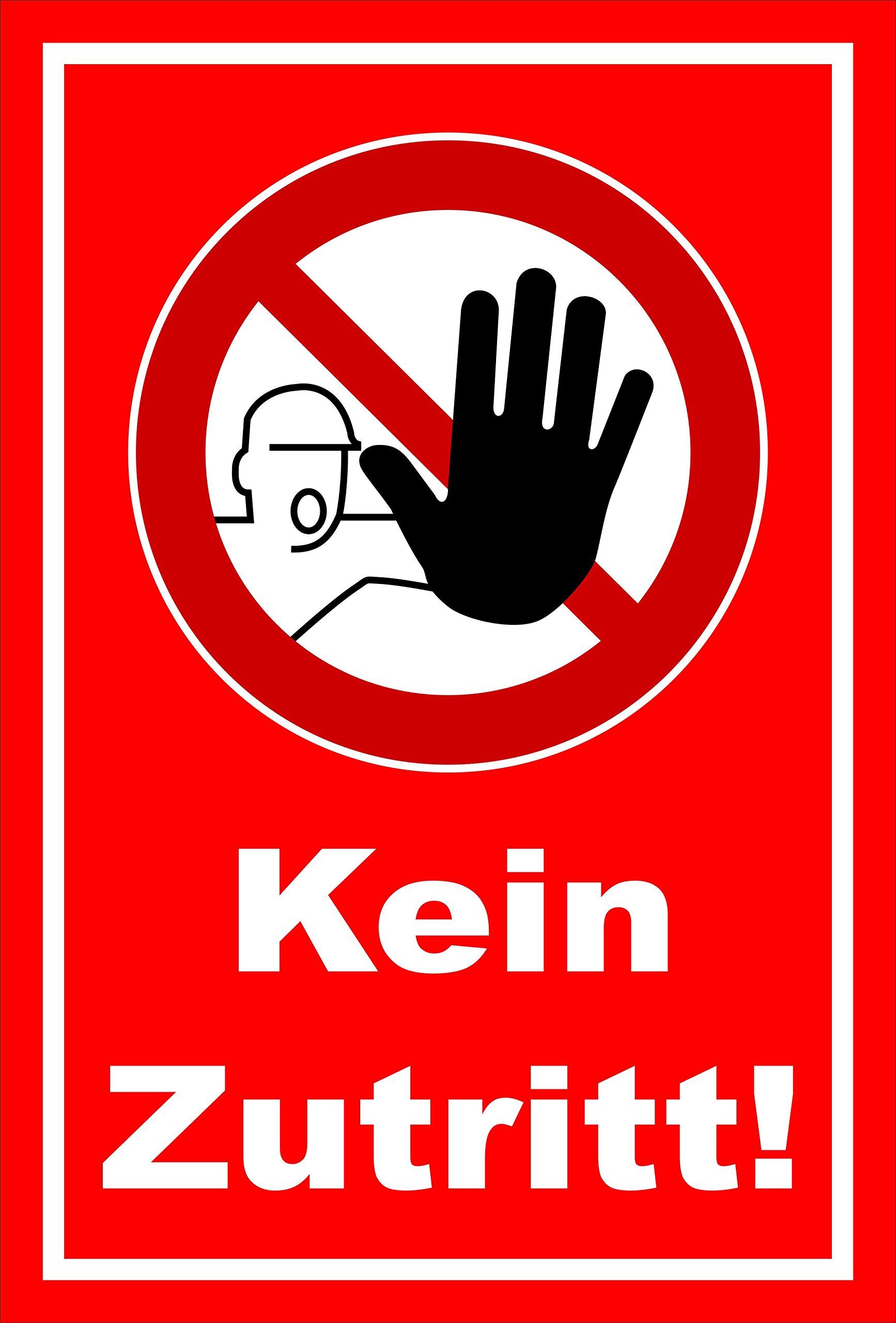 Schild 'Zutritt Verboten' Nach DIN ISO 7010 – 45x30 Cm, Aluverbundplatte 3 Mm Stark