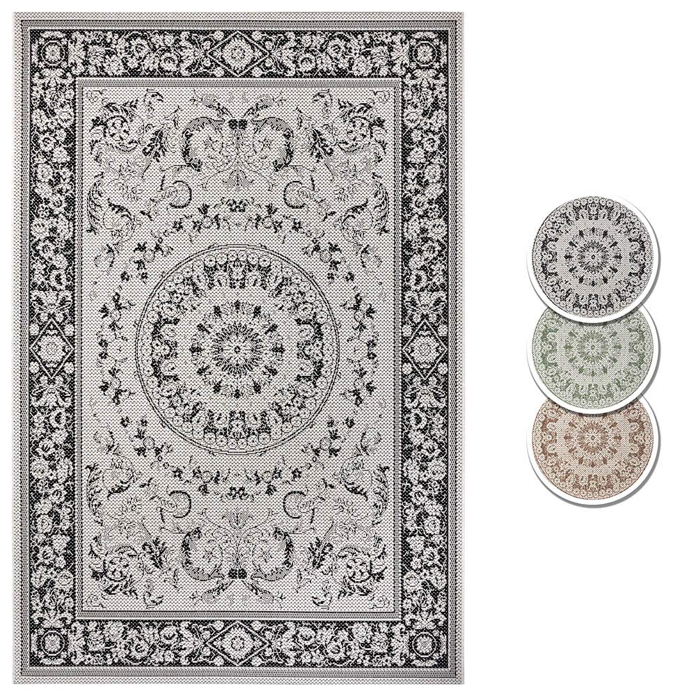 Hanse Home Tappeto Bengala, per interni ed esterni, colore: crema/nero, dimensioni: 160 x 230 cm