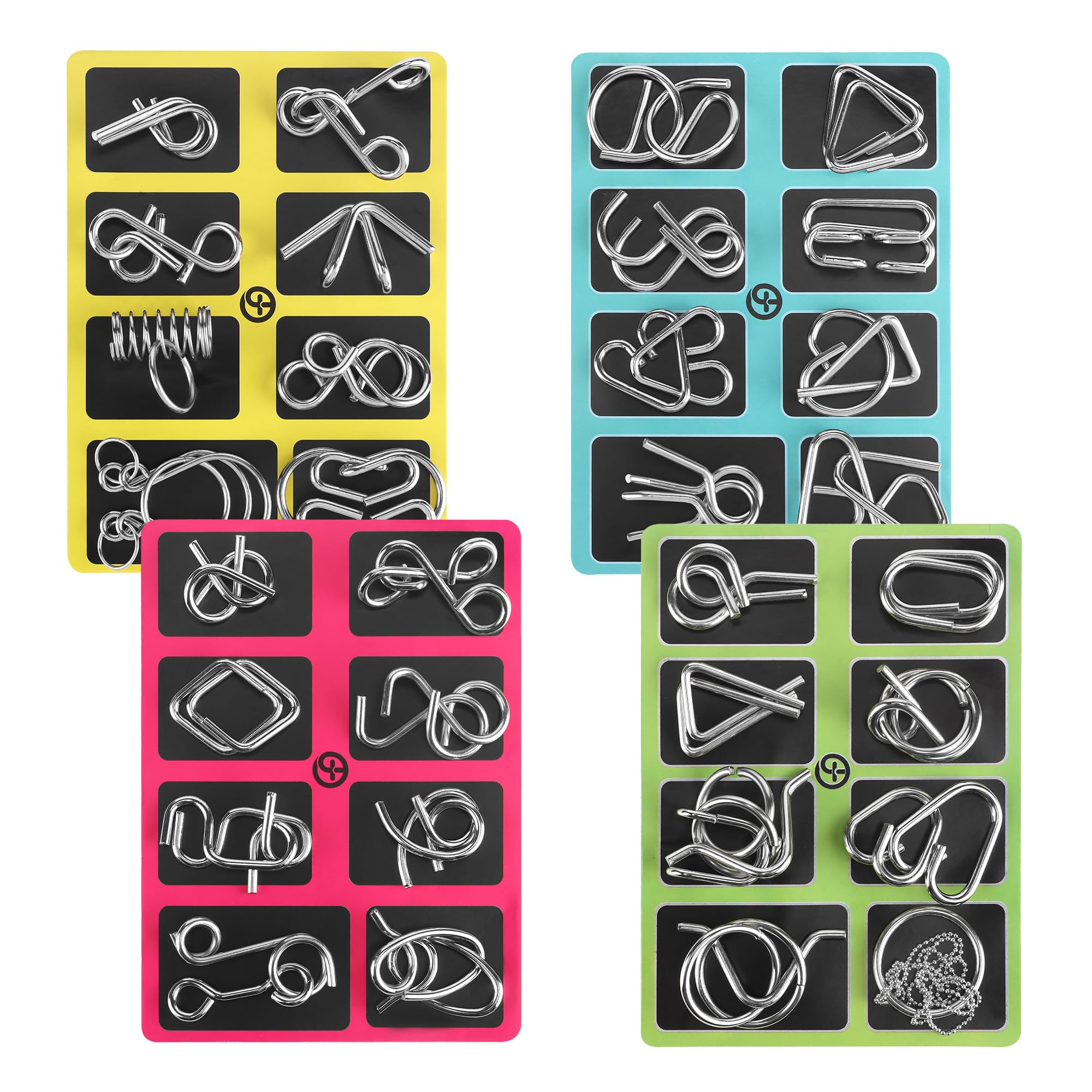 32 Piezas Rompecabezas de Metal Wire Puzzle, Classic Mini IQ Puzzle Mente Juego para Adultos y Niños Juguetes