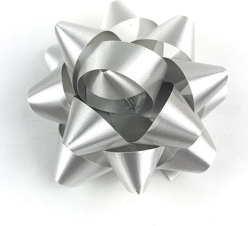 Miniatura 4 de Worlds Lazos de regalo de confeti plateados, lazos de regalo de estrella para regalos de Navidad, lazos de 2-34 pulgadas (paquete de 20)