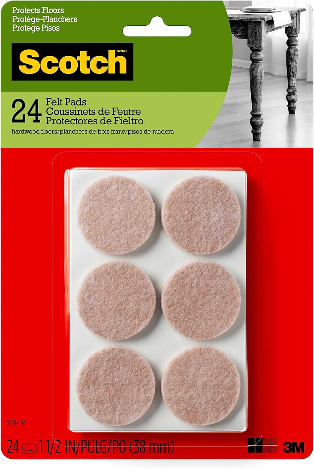 Scotch Felt Pads, Felt Furniture Pads for Protecting Hardwood Floors