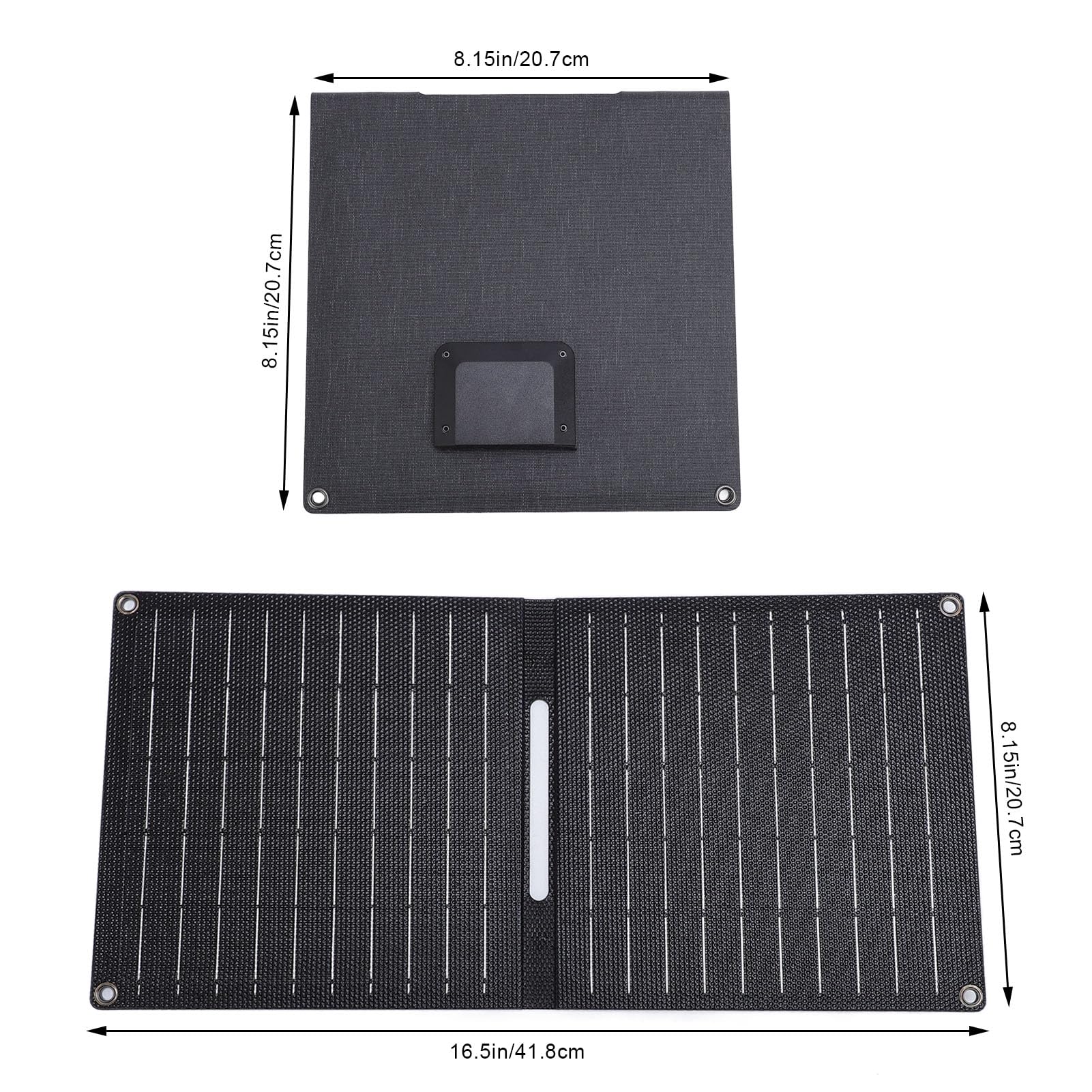 Cargador Solar Portátil de Silicio Monocristalino USB Tipo C de Carga Eficiente Solar Plegable de 5 V con Múltiples Opciones de Salida, para Acampar Al Aire Libre Senderismo