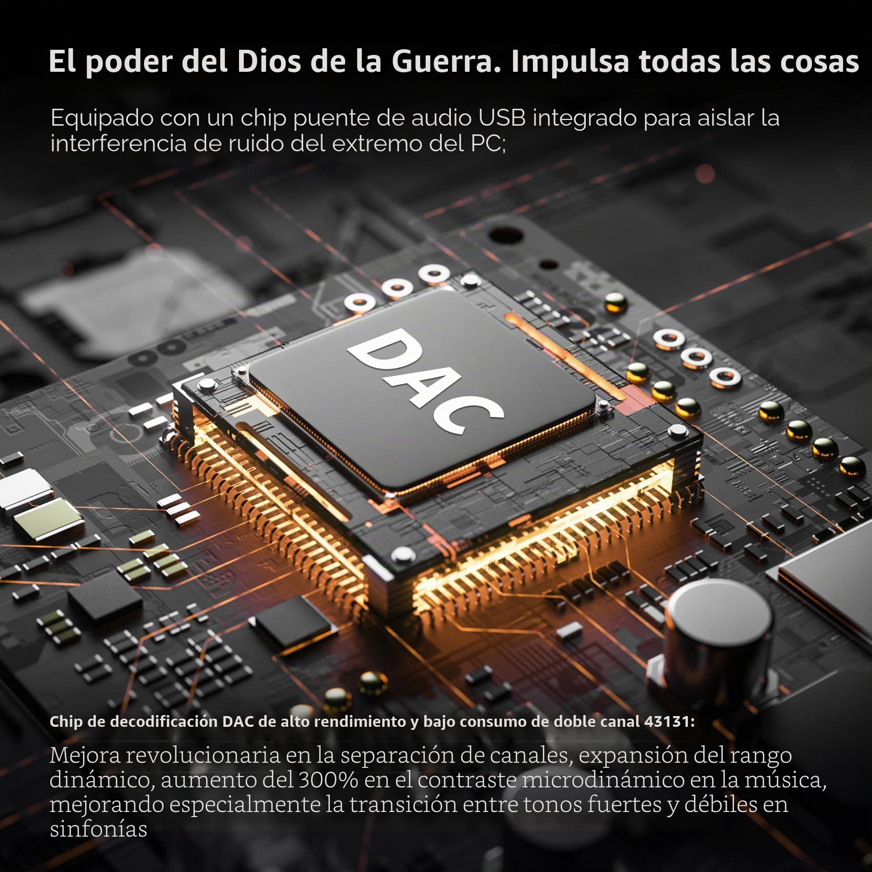 Yinyoo TRI TK1 Amplificador de Auriculares DAC Portátil con Chips Dual CS43131 de 32Bits/384kHz DSD256 Dongle DAC para Audio Hi-Fi con Cable Adaptador USB-C a USB-C para Conector de Auriculares de