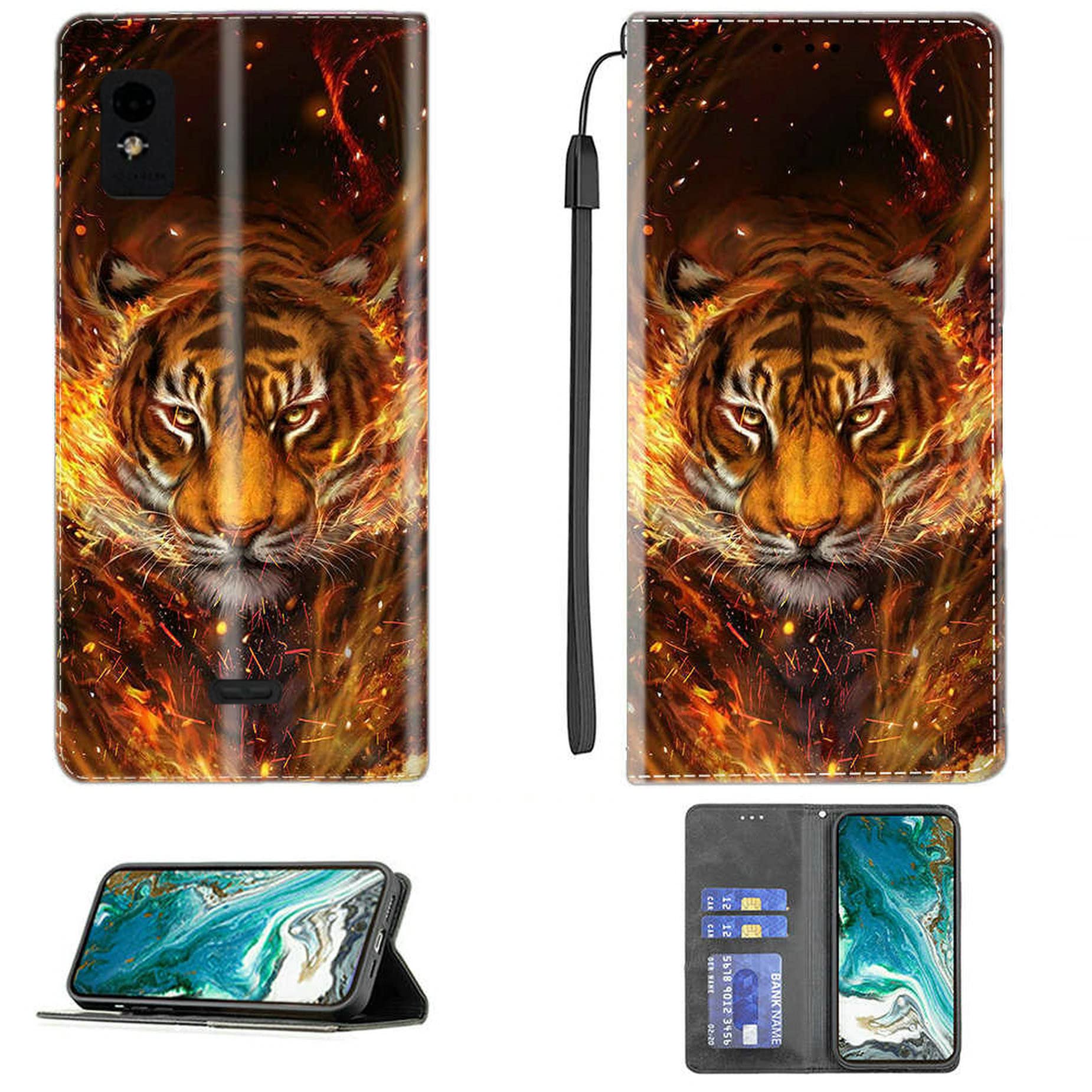 Aroepurt Blu Studio Mini 2023 Case Compatible with Blu Studio Mini 2023 Phone Case Cover PU Leather Kickstand Magnetic Wallet Case CPT23