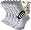 Merino Wandersocken Herren Damen 3 Paar Outdoor Trekkingsocken Merinowolle Sportsocken Laufsocken Sneakersocken Atmungsaktiv Dicke Thermosocken für Herren Damen