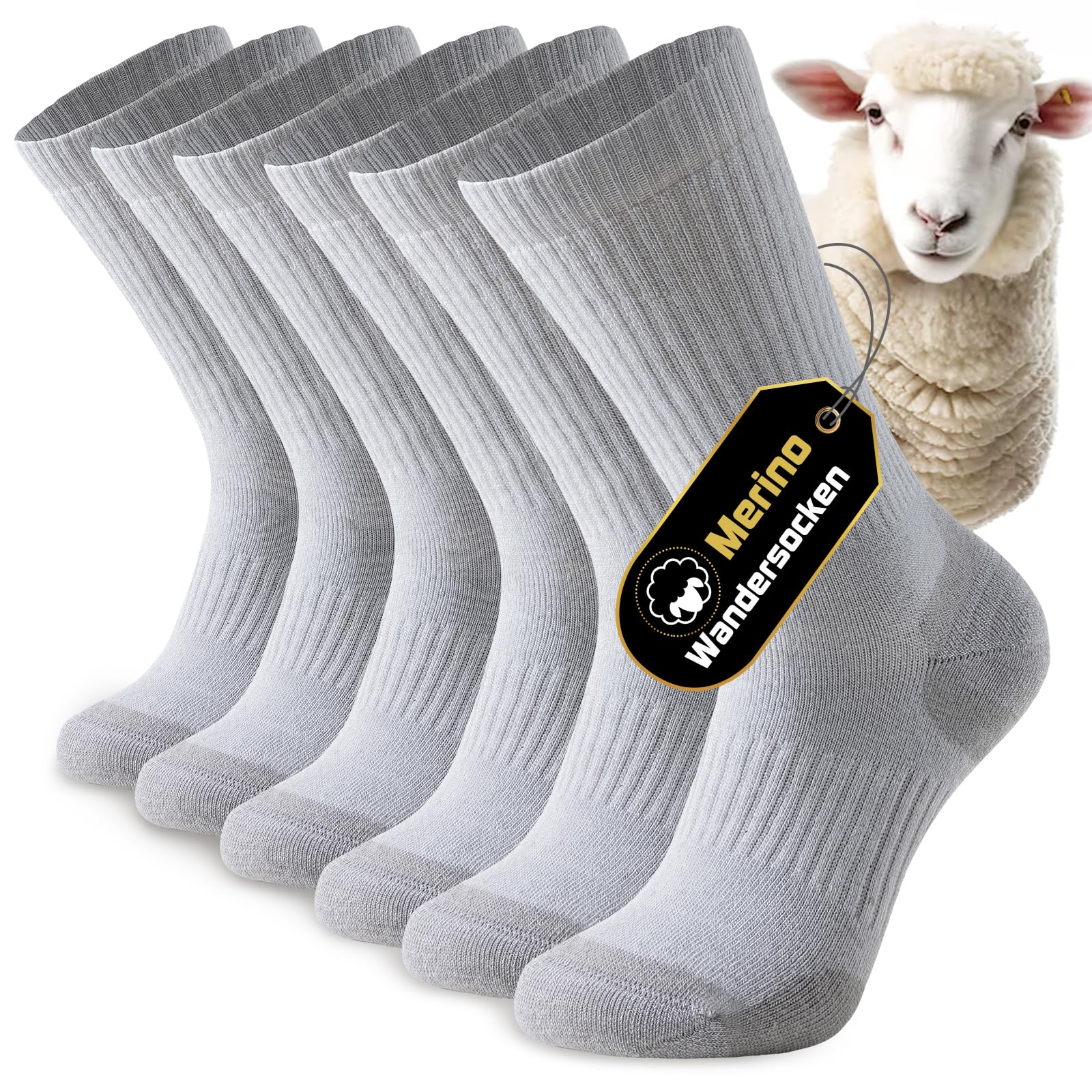 6 Paia Calze Lana Merino Justay - Termiche, Unisex, Per Trekking E Inverno