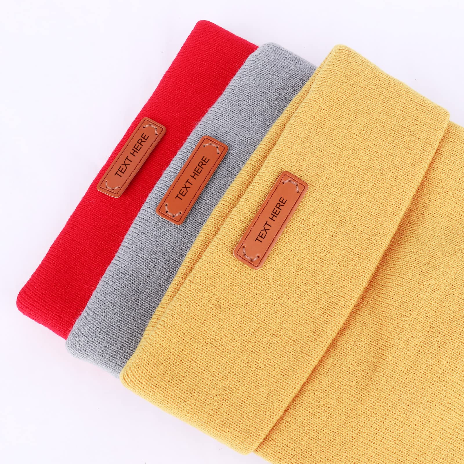 Sinseike Custom Garment Labels, Personalized Leather & Knitting Tags (10PCS)