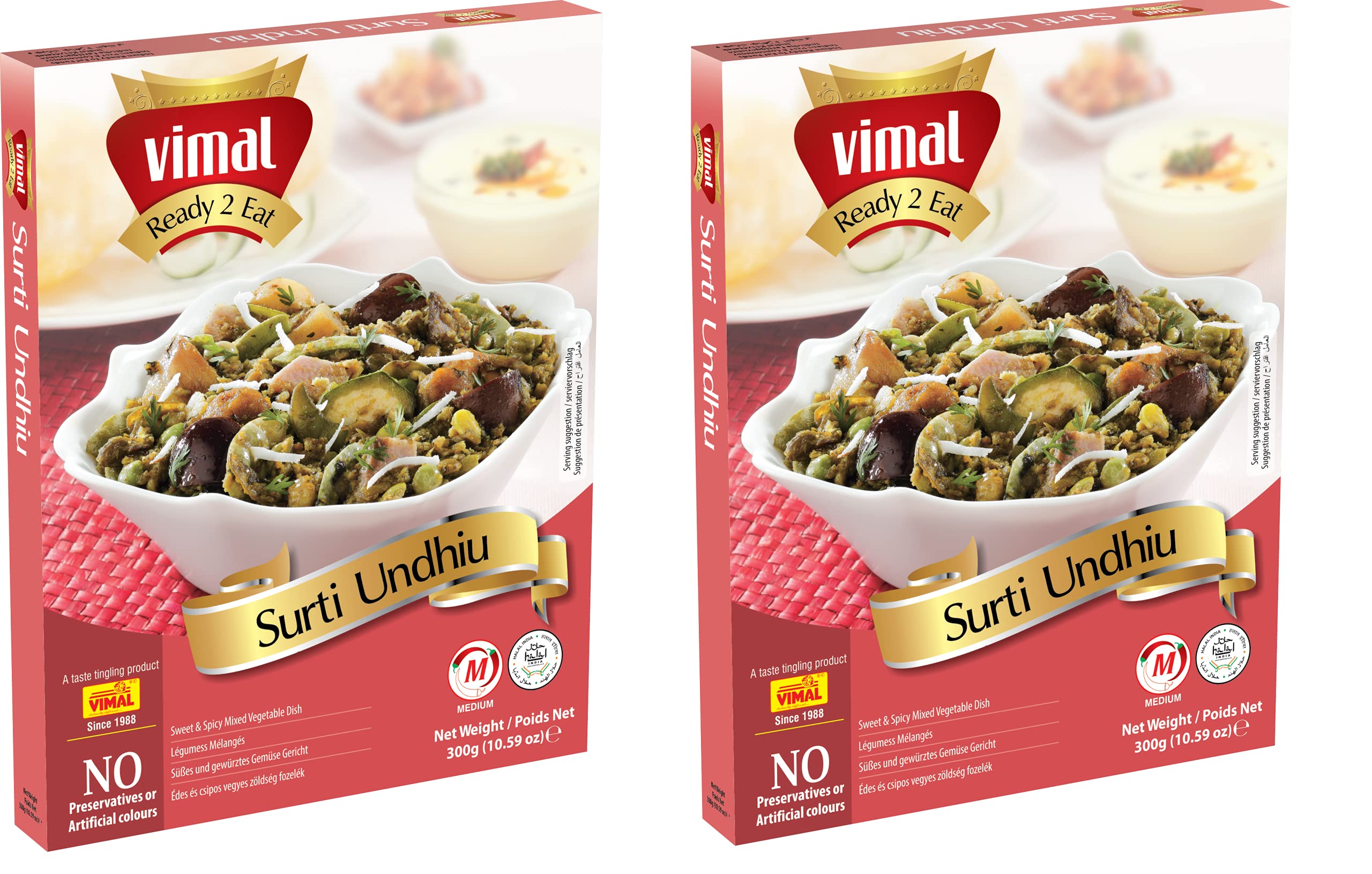 VIMAL Ready to Eat Surti Undhiu Instant Mix Vegetarian with No Added Preservative and Colours - 300g Pack of 2 (B097CBQVRC) Amazon Price History, Amazon Price Tracker