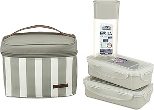 لانش بوكس مع شنطة طعام من لوك اند لوك (HPL756 × 1 وHPL758 × 1 و1 × HAP704)، 3 قطع