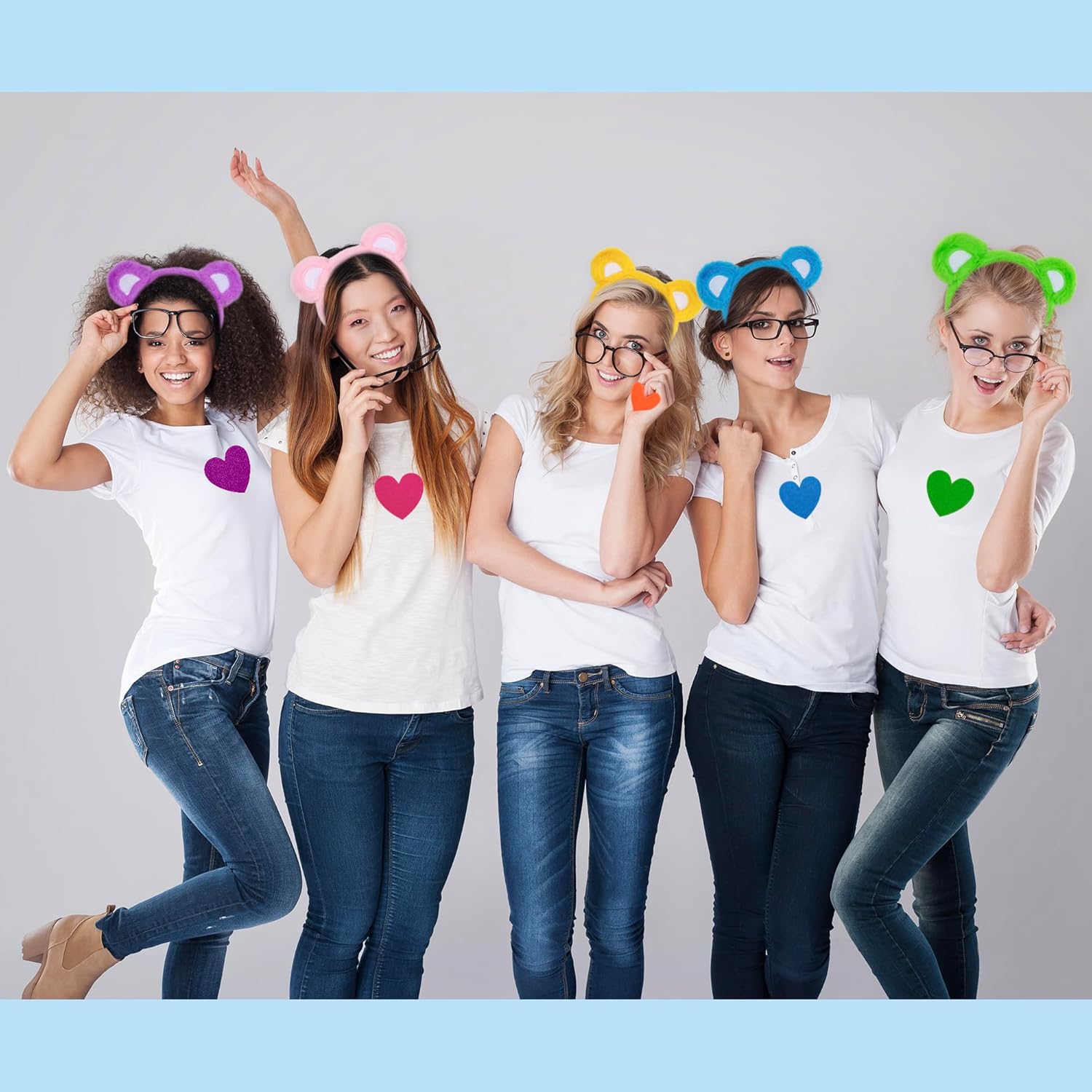 4PCS Bear Costume Bear Ears Headband Tail Heart Stickers Adult Halloween Cosplay Party Accessories - Image 7