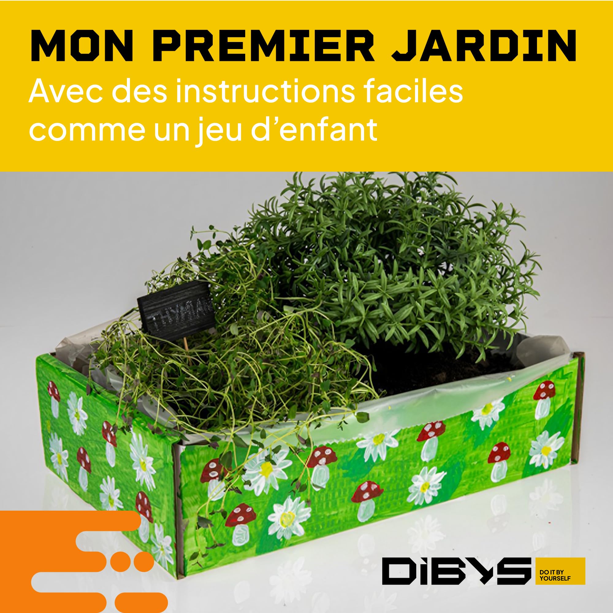 Kit de Jardinage pour Enfant Herbes Aromatiques avec Graines Outils en Bois Terre Set Plantation Thym Basilic Origan Romarin