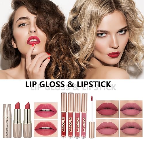 Miniatura 4 de Kit de maquillaje todo en uno para mujeres, juego completo de regalo de maquillaje para niñas, set de maquillaje esencial que incluye base, paleta