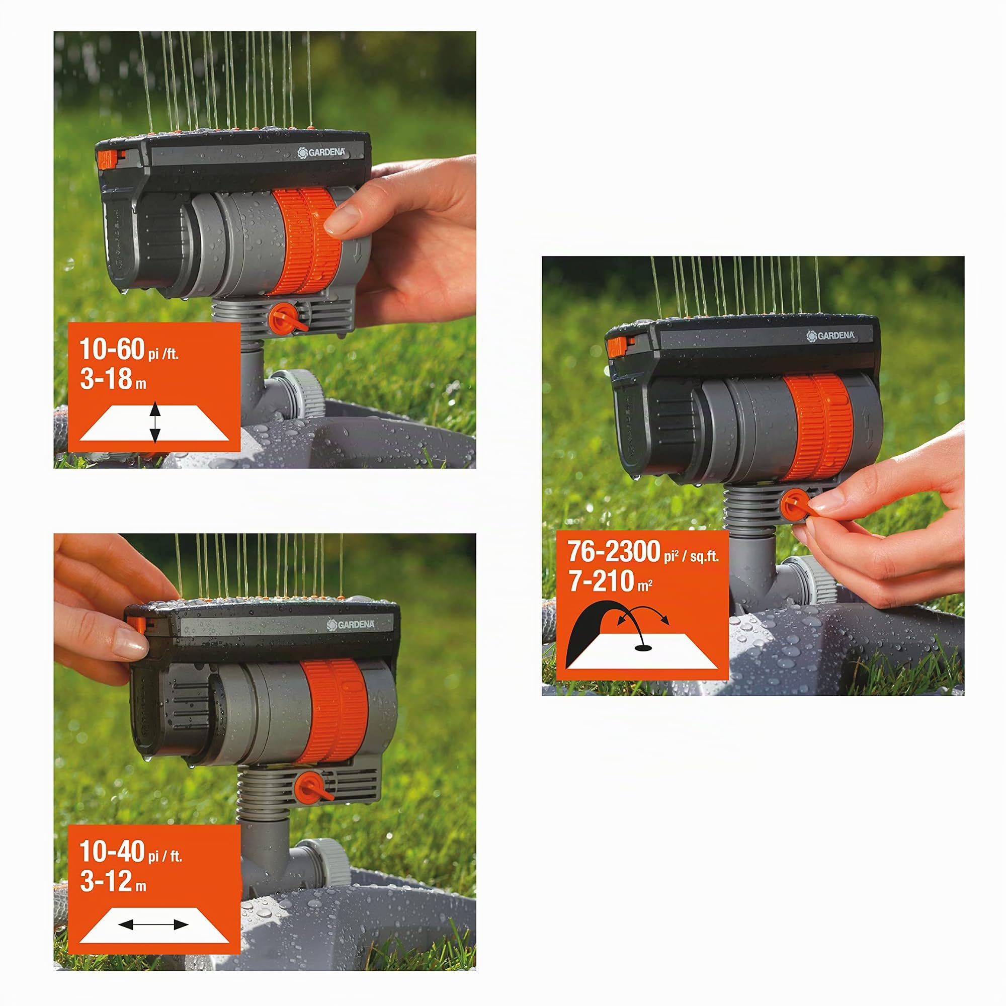 Gardena zoommaxx aspersor oscilante con Peso en Base de Trineo