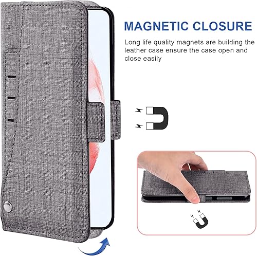 Miniatura 5 de Asuwish Funda tipo cartera compatible con Samsung Galaxy S21 Plus Glaxay S21+ 5G, protector de pantalla de vidrio templado y portatarjetas para