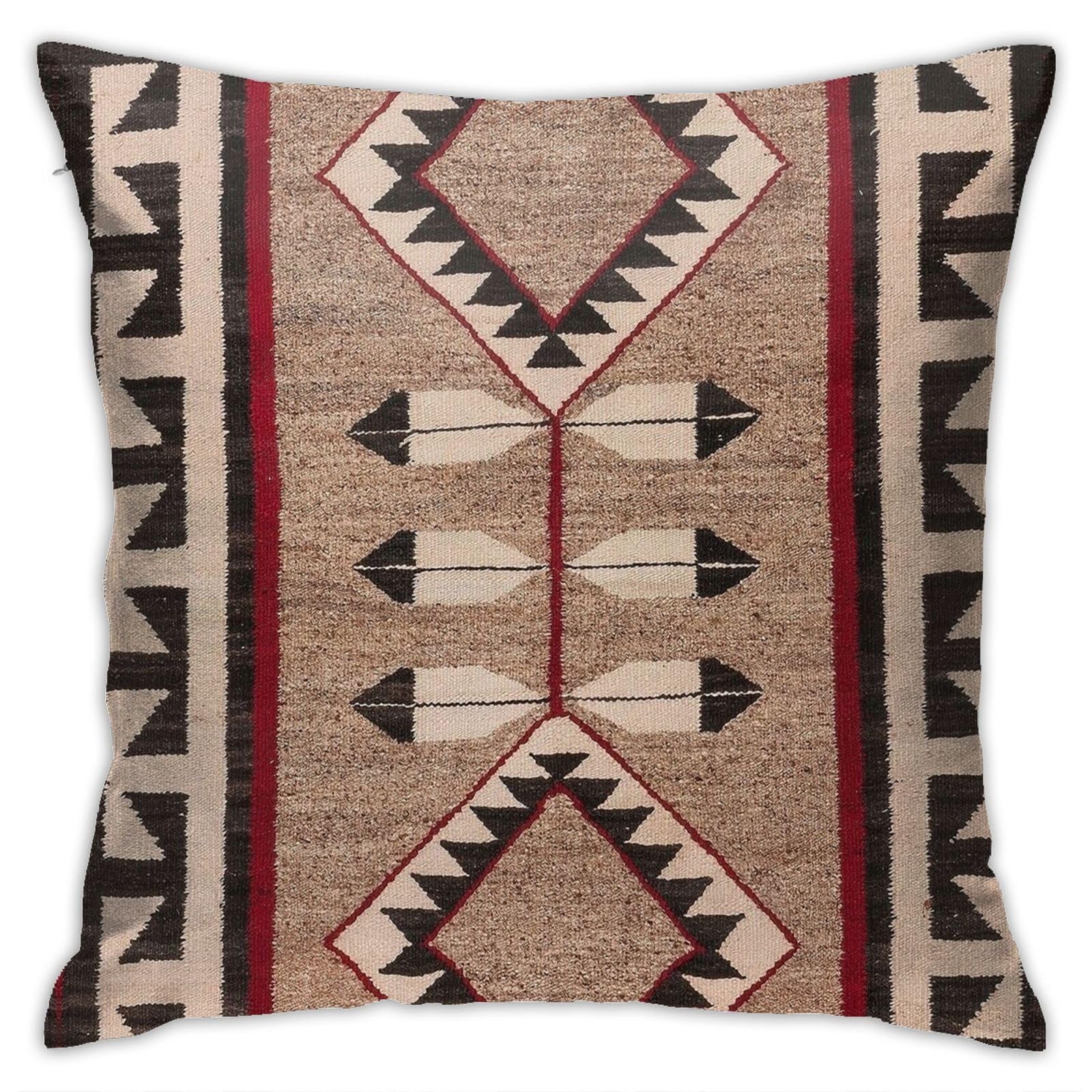 Navajo 1925 Art Throw Blanket Throw Pillow Covers 18"X18" Cozy Velvet Square Throw Pillowcases Home Decor For Bed Couch Sofa Living Room Cushion Cover