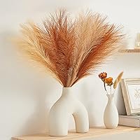 Vista 34 de Serwalin Decoración de Hierba de las Pampas, Decoración de Pampas Negra, 17 pulgadas, 6 piezas de Hierba Sintética de Pampas, Decoración Moderna