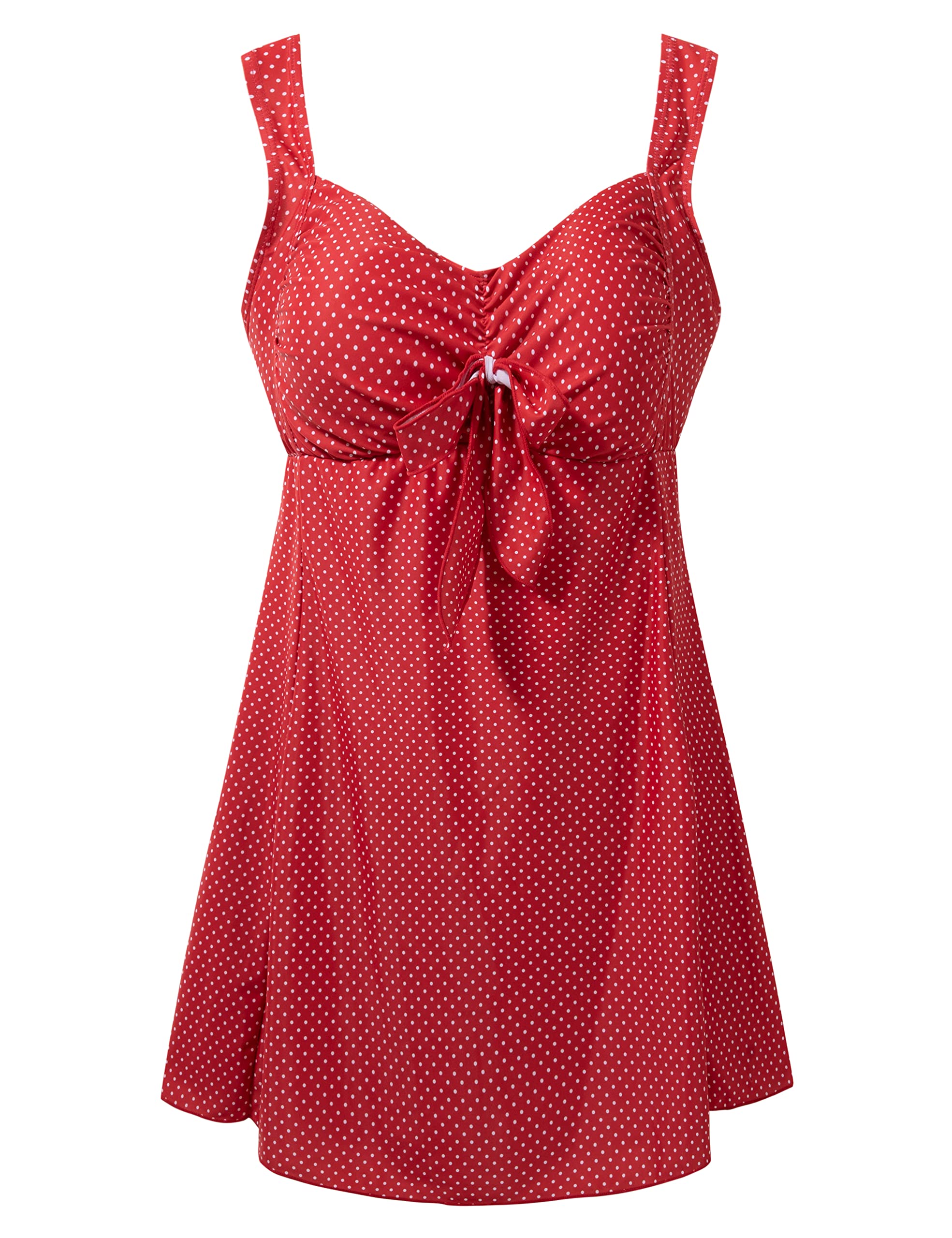 Wantdo Bañador Mujer Talla Grande con Efecto Vientre Plano Ideal para Natación en El Mar y La Playa Traje de Baño Una Pieza con Cintura Alta Falda y Diseño Reductor Tankini