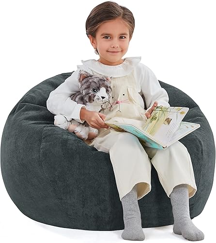 Miniatura 178 de Nobildonna - Funda para silla de puf (relleno sin relleno) de nido de pájaro para niños y adultos. Puf extra grande para almacenamiento de animales