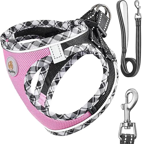 Arnés para perro con correa, arnés ajustable para perro con arnés de malla suave sin tirones para mascotas, chaleco reflectante para cachorros, para
