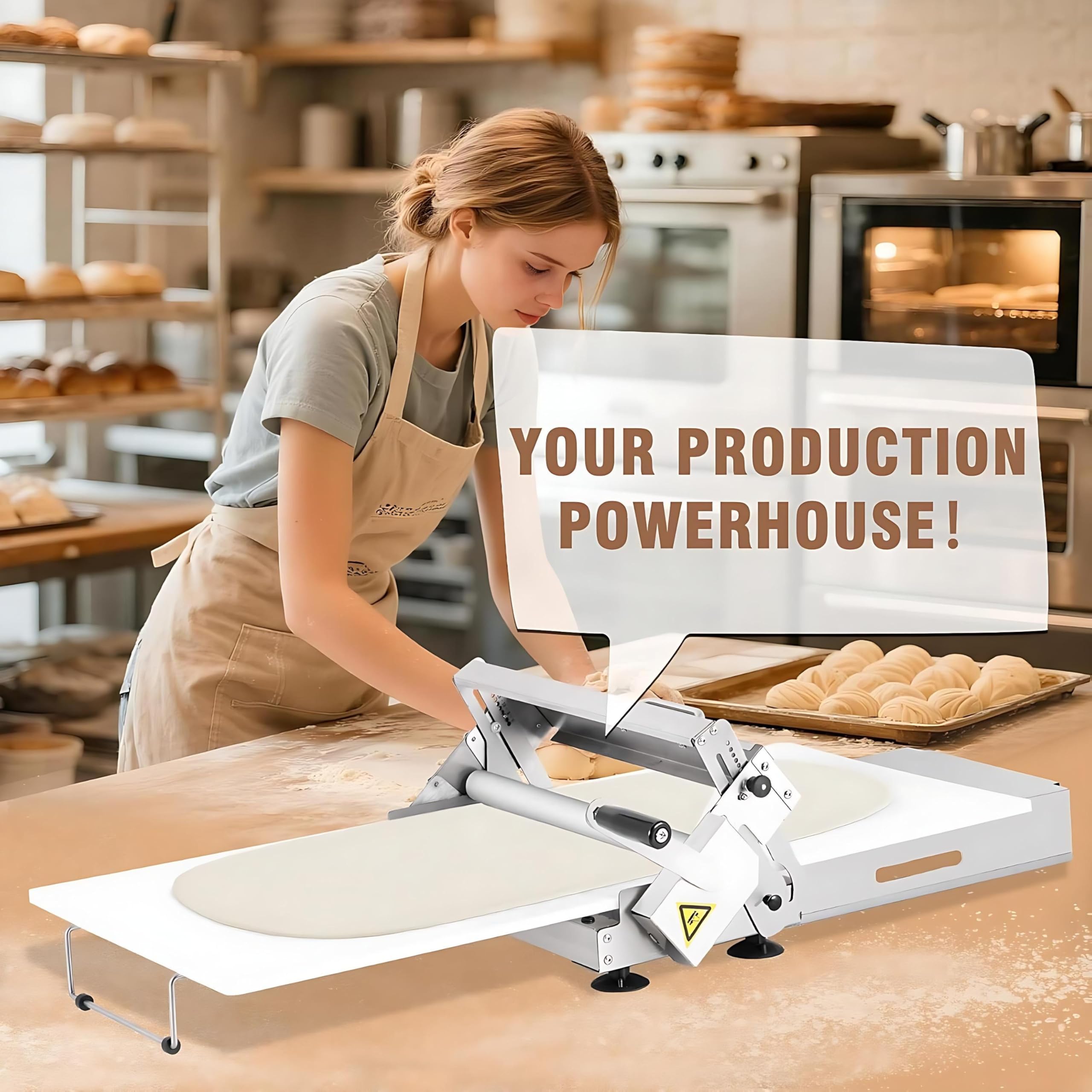 Laminoir à Pâte Manuel Acier Inoxydable, Laminoir à Pâte en Acier Inoxydable, Laminoir Manuel à épaisseur Réglable, Laminoir à Pâtisserie Pliable Professionnel pour Boulangerie, Pizza Width11.81in