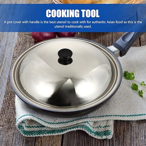 Miniatura 7 de Angoily Tapa de olla de acero inoxidable, cubierta de salpicaduras de aceite para cocinar, herramienta de cocina para retener el calor y evitar