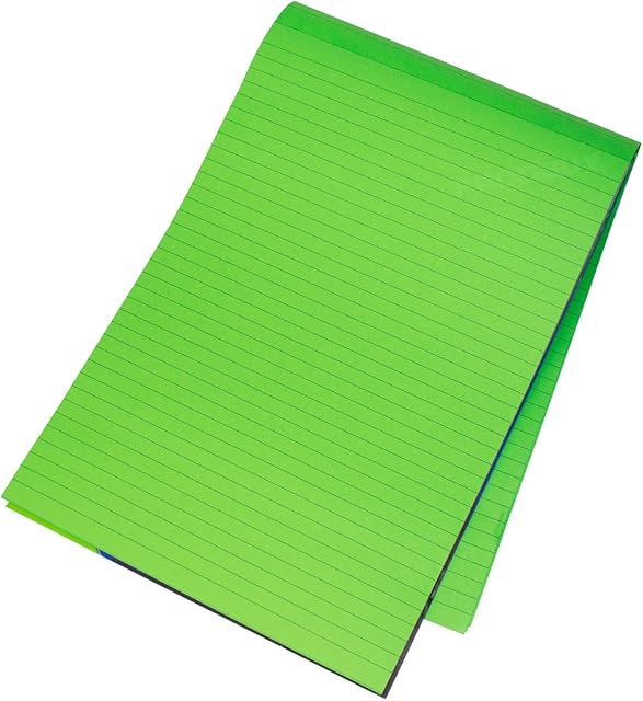 [Pack of 3] Visual Memory Aid A4 Bright Green 100 Page Paper Notepad Refill Memo Lined Writing Pads