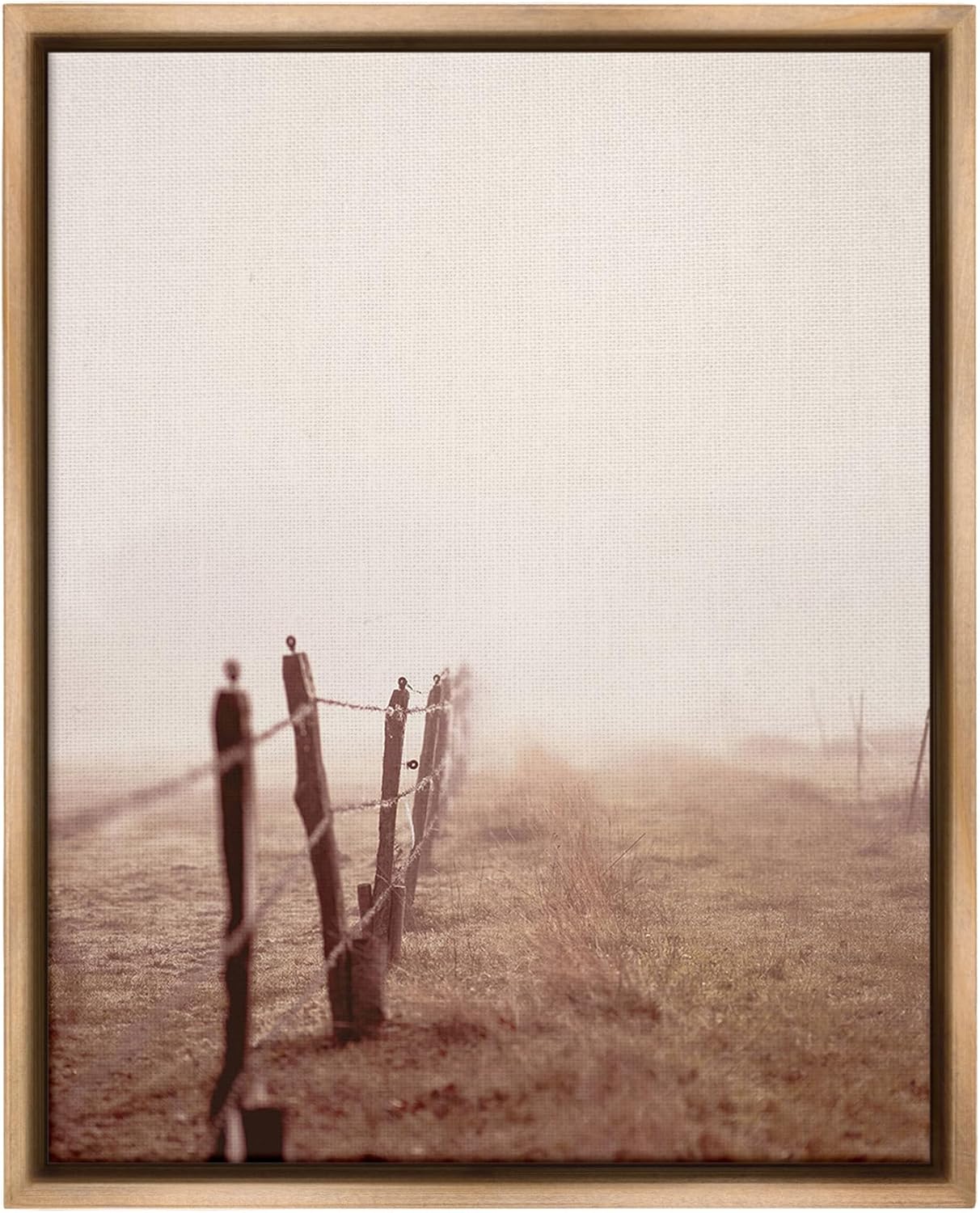 Stupell Industries Quiet Foggy Countryside Framed Floater Canvas Wall Art by Leah Straatsma
