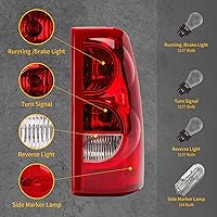 Vista 3 de Conjunto de luces traseras compatibles con Chevy Silverado 1500 2500 3500 de 2003 2004 2005 2006, lámparas de freno traseras de repuesto
