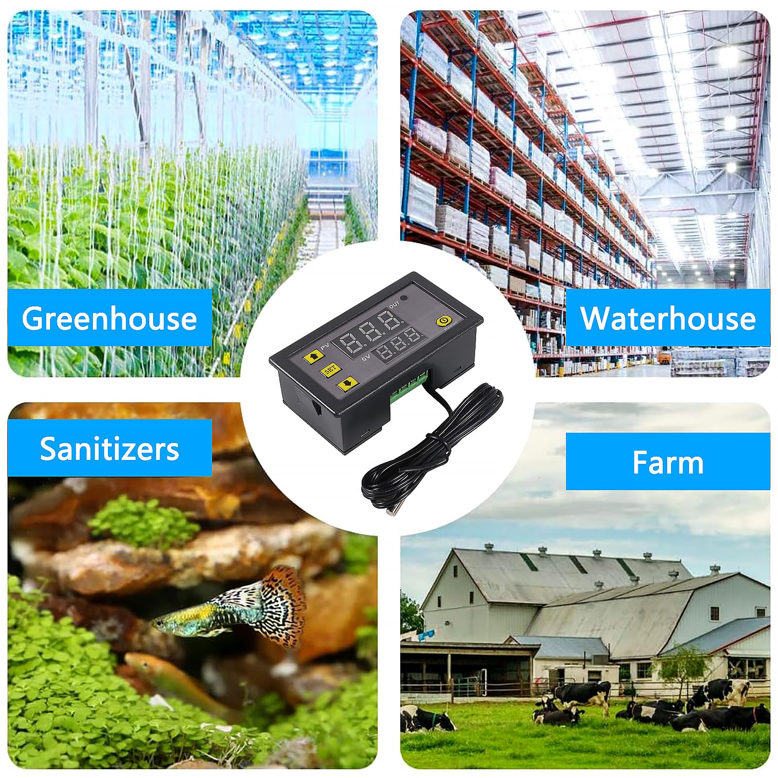 Cyfrowy regulator temperatury W3230 z wodoodpornym czujnikiem AC 110-220 V, programowalny termostat elektroniczny od -50℃ do 120℃