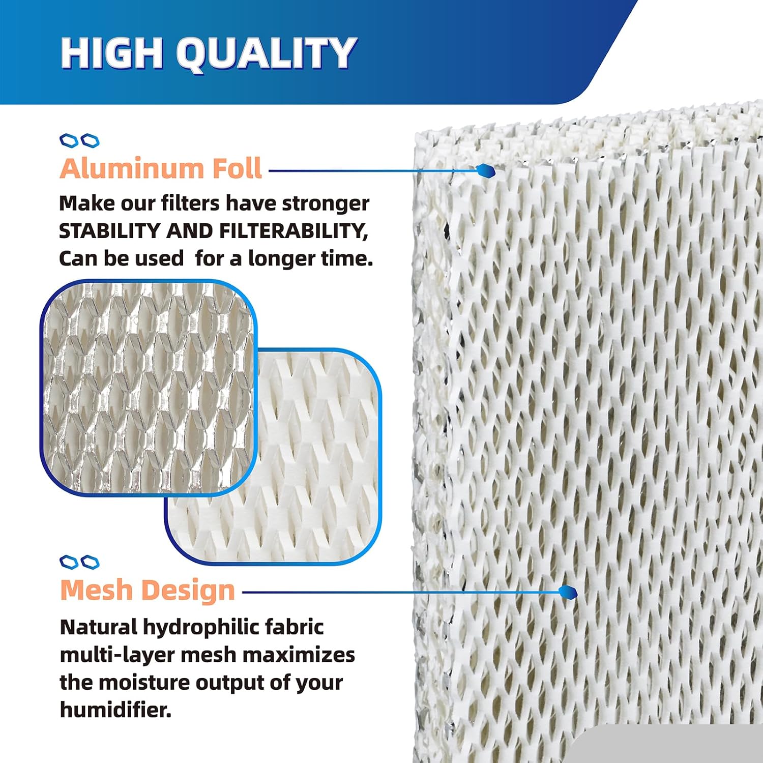 Ximoon Humidifier Filter Pad HC22P Replacement Wick Filters Compatible with Honeywell HE100 HE150 HE220 HE225 HE240 Qty 2