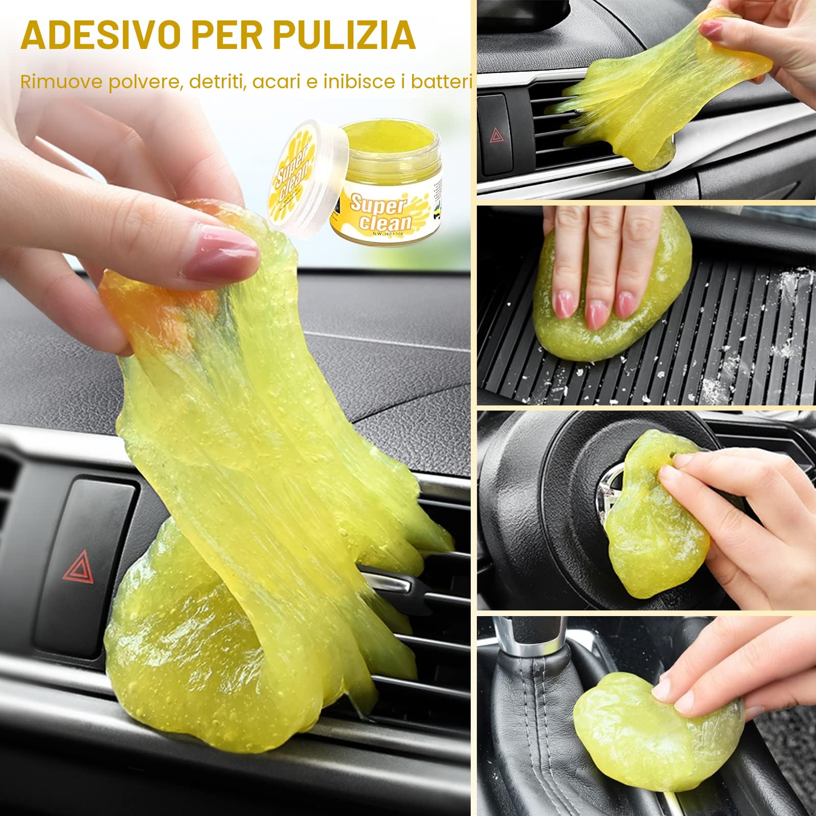 Set di pulizia per auto, 20 pezzi, per interni ed esterni, set di lavaggio auto con spazzole, spugne lucidanti, gel detergente e altro ancora, pratica borsa per il trasporto inclusa