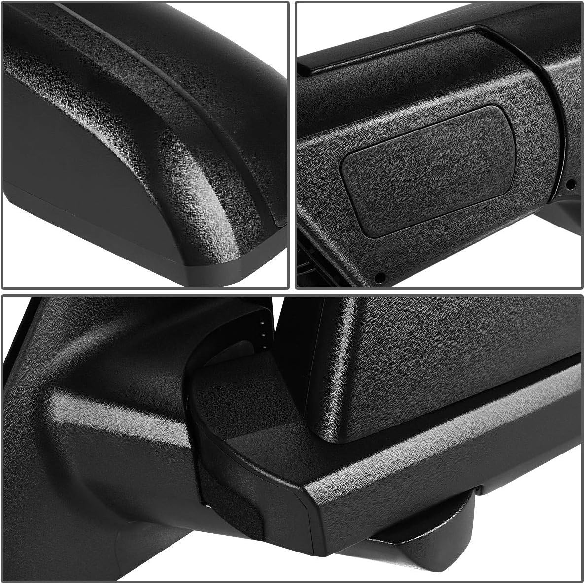 Auto Dynasty TO1320252 Factory Style Driver Left Side Mirror - Manual Folding | Heated Glass | Power Adjustment - Compatible with Toyota Tundra 2007-2013, Matte Black