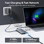 Station d'accueil pour Ordinateur portable Dual Monitor, Zmuipng 15-in-1 USB C Adaptateur Hub Dongle avec Dual 4K HDMI,8K DisplayPort, Ethernet, 100W PD, USB-C/A Port, SD/TF, Mic/Audio pour Windows/MacBook/Dell/HP/Lenovo