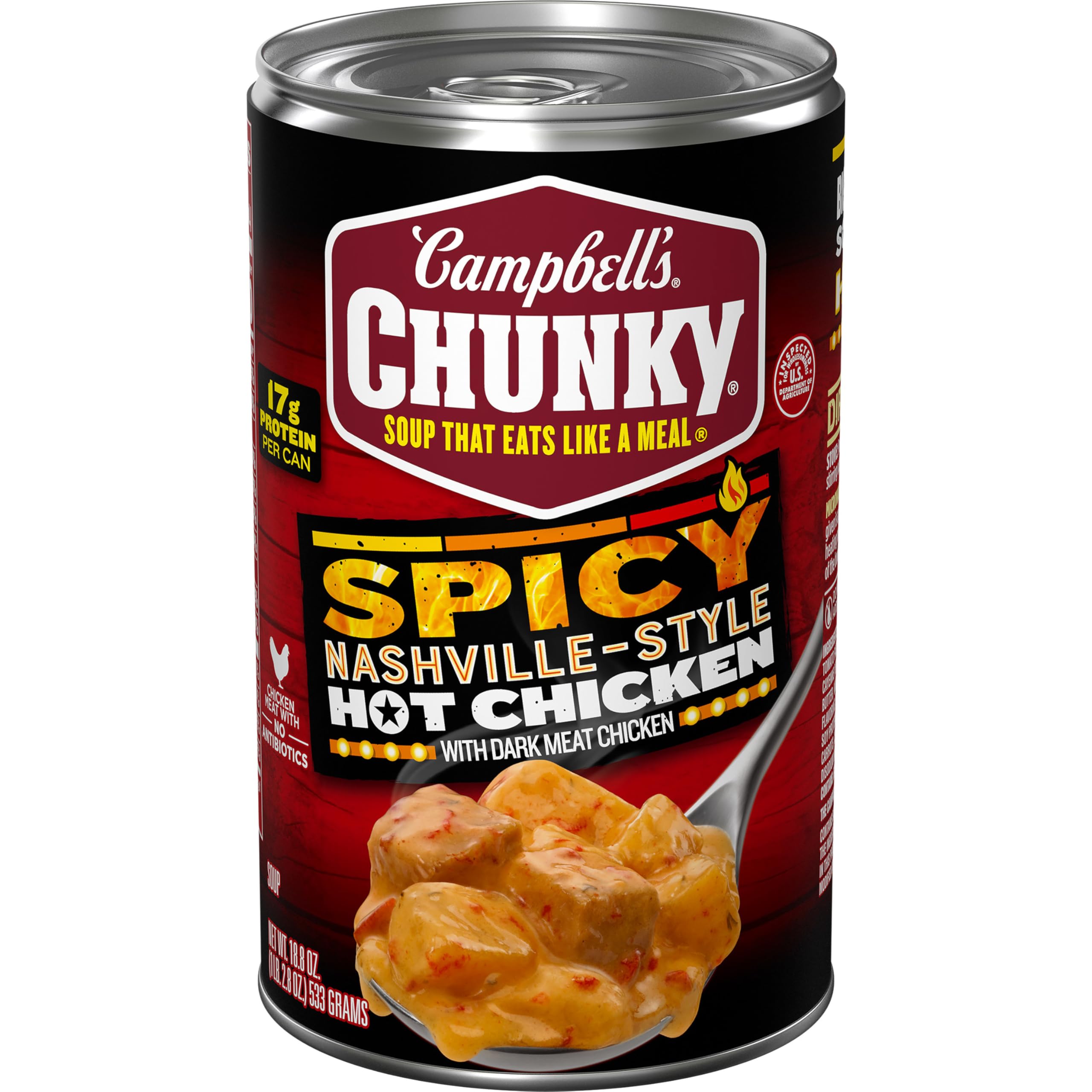 Campbell’s Chunky Soup, Spicy Nashville-Style Hot Chicken Soup, 18.8 oz Can