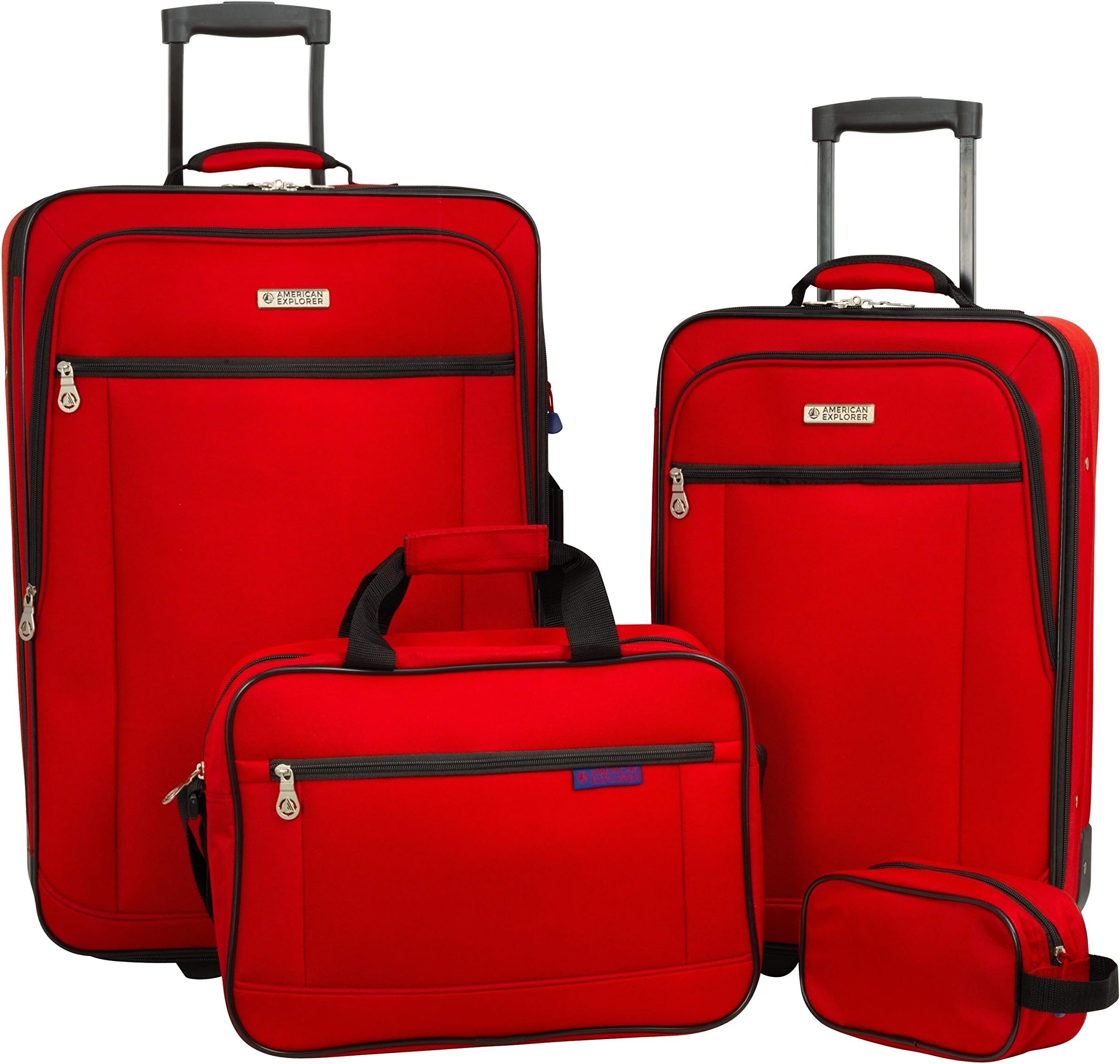 Skyway Hudson Softside Luggage Set, True Red, 4-Piece