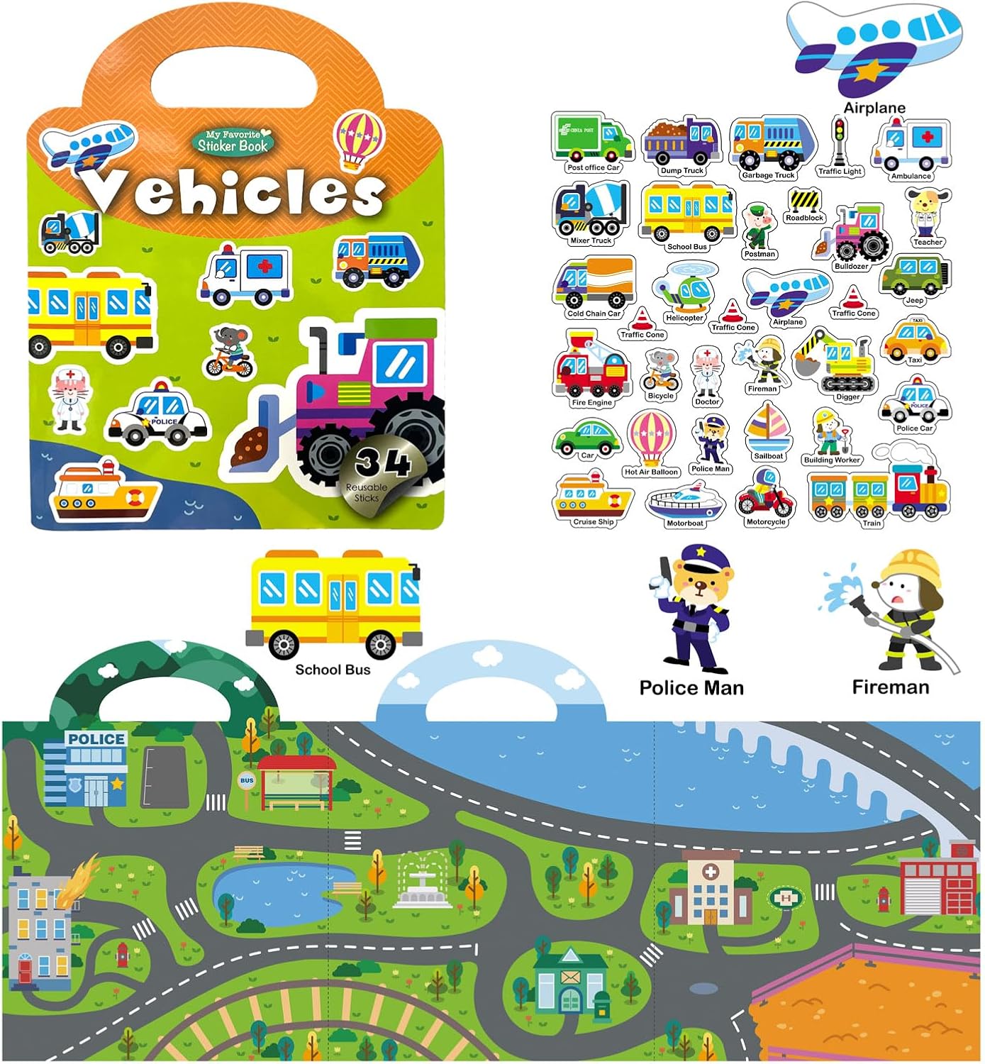 Towjug Reusable Sticker Books for Toddlers 24 Years