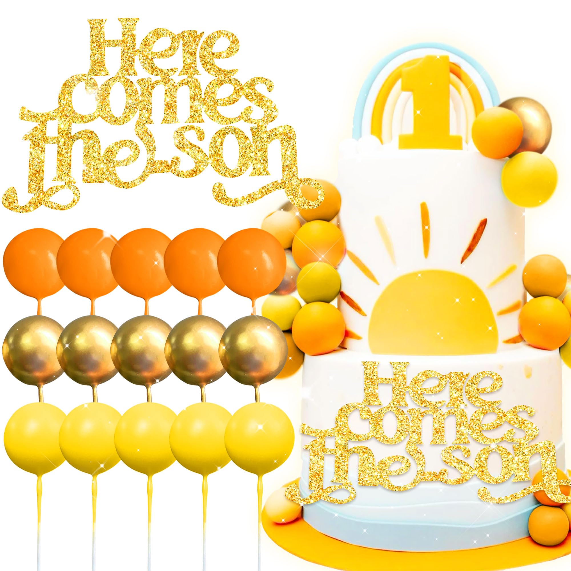 Here Comes The Son Cake Topper Sun Cake Topper