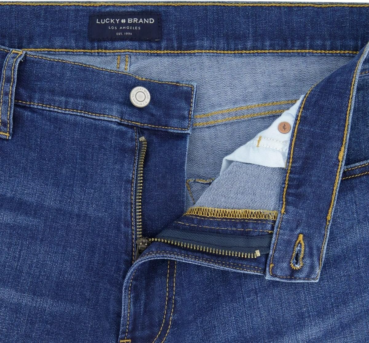Lucky Brand Men’s Athletic Fit Midrise Waist 410 Jean Straight Leg (Blue,34W x 34L) - Image 7