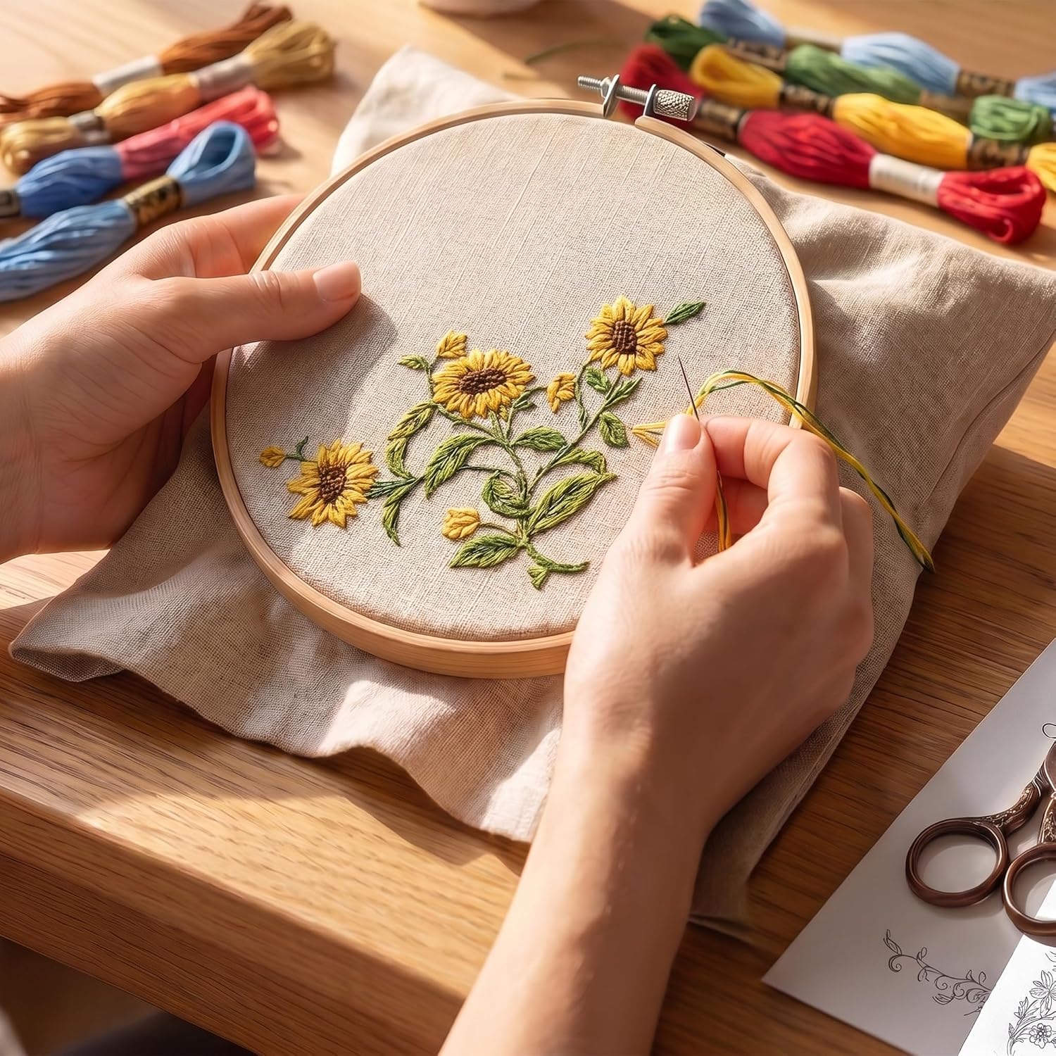 Winsyison 4 Sheets Water Soluble Embroidery Patterns Stickers