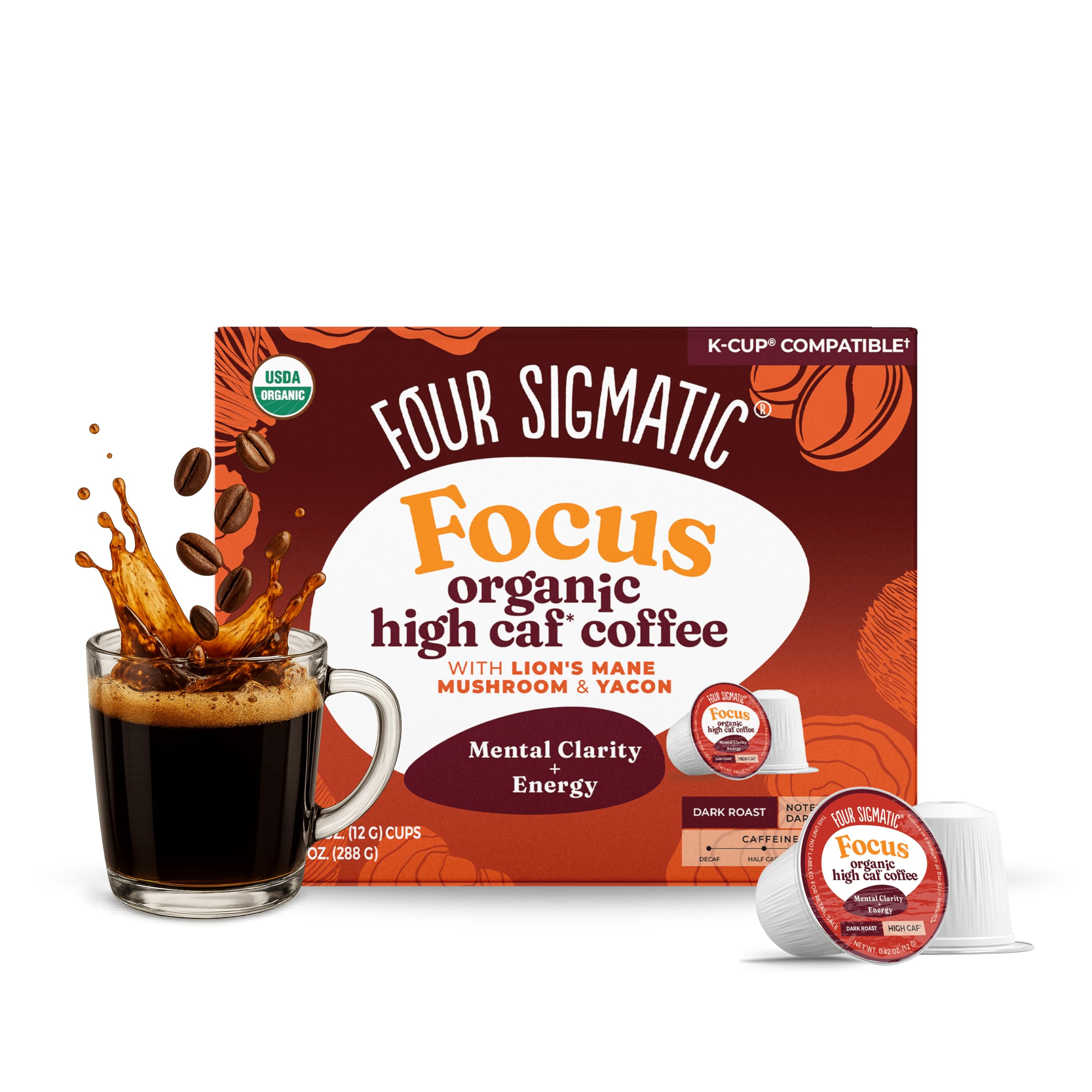 Amazon.com: Four Sigmatic High Caffeine Mushroom Coffee K-Cups