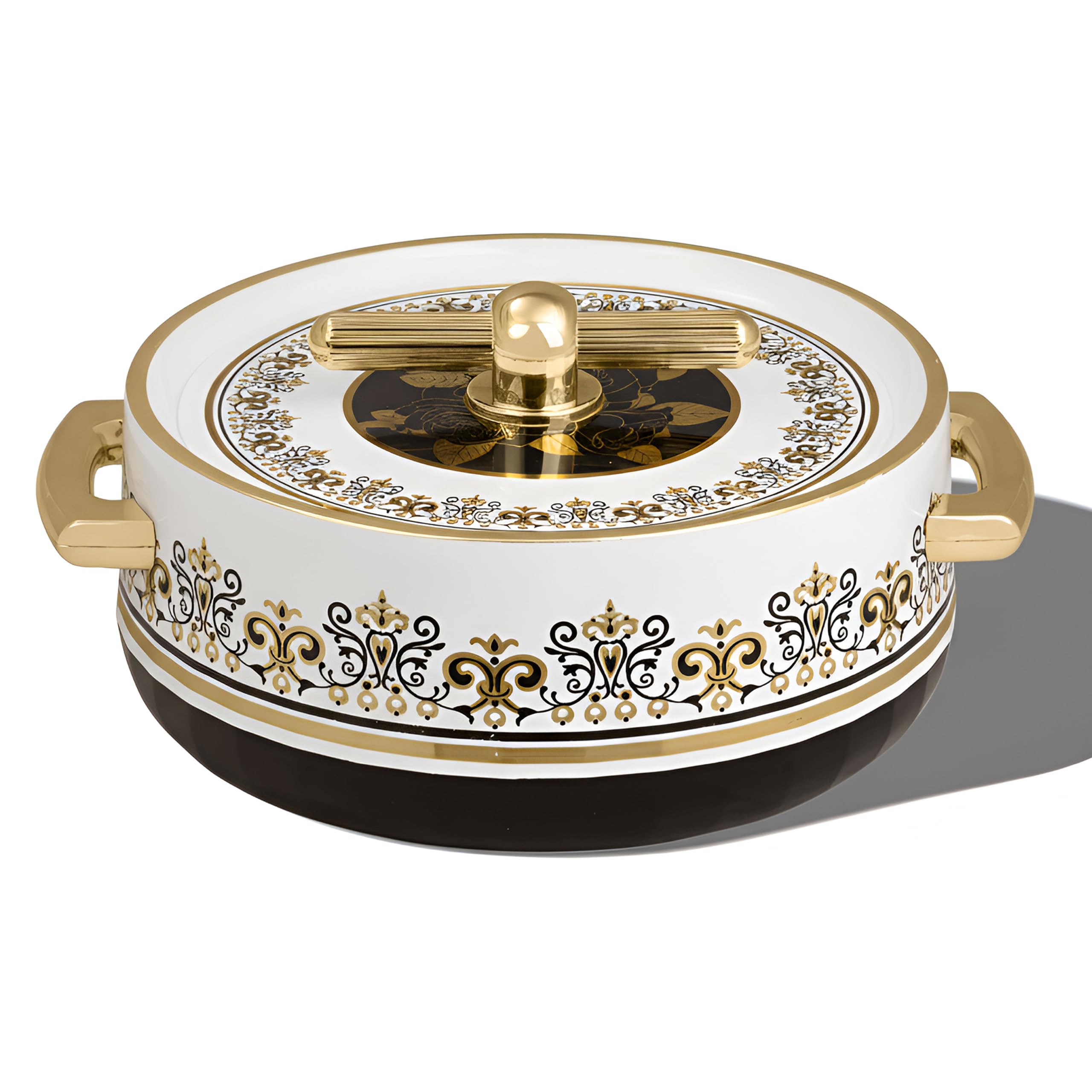 Selvel Elegance Royal Insulated Casserole 1200ml, Stainless Steel Inner, Hot Box for Roti, Chapati, Biryani, Keeps Food Hot 6 Hours, BPA-Free, Housewarming & Wedding Gift, Royal Coral Black