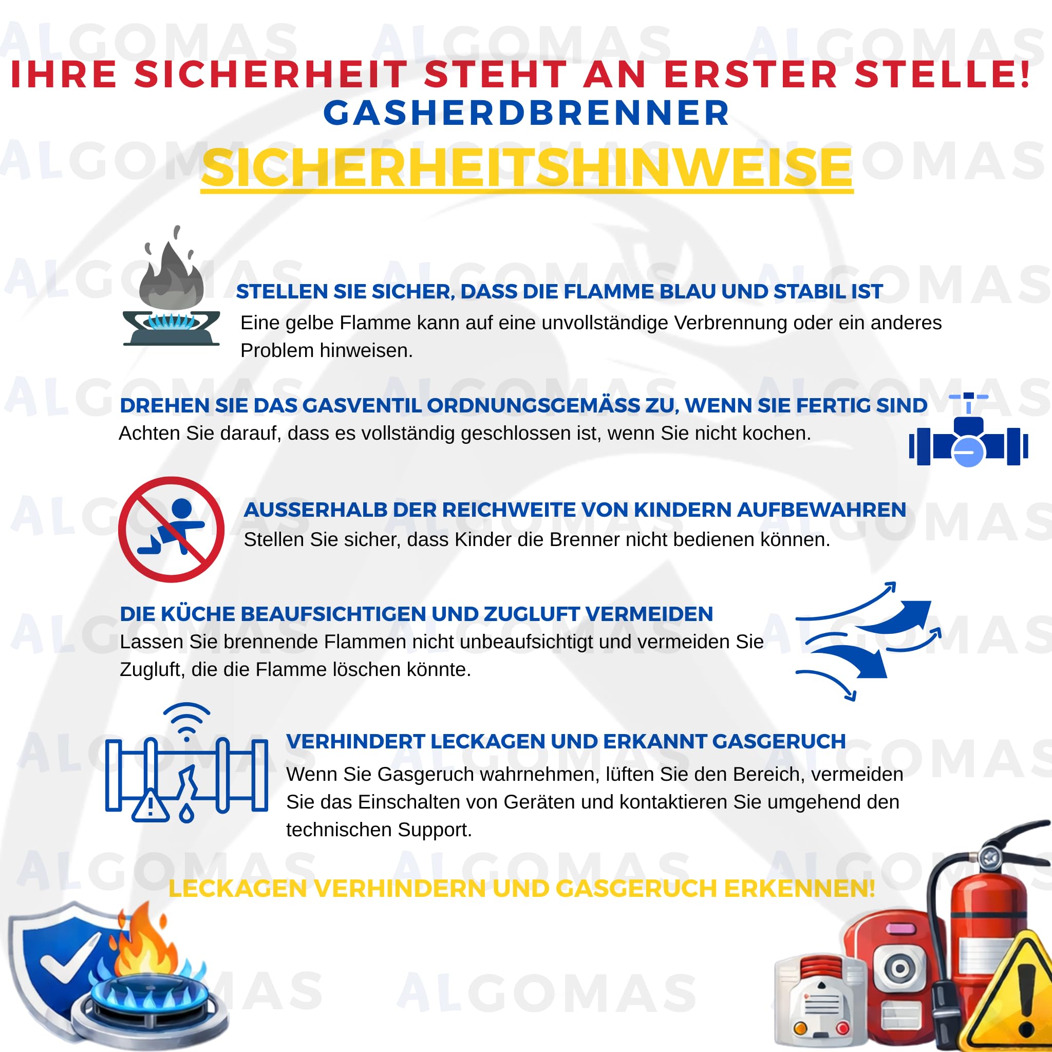 ALGOMAS Universal-Kochfelder für Gasherd, 4 Stück, 92 mm, 62 mm, 62 mm, 42 mm, kompatibel mit Zanussi Nardi Teka Balay Fagor, Ersatz für Gaskochfelder